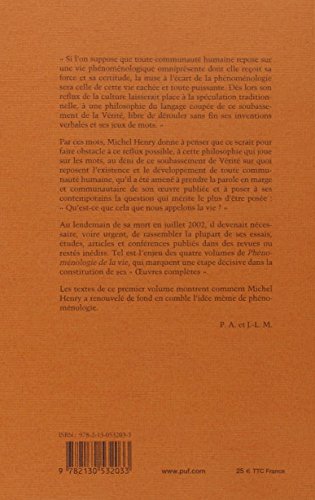 Michel Henry Phénoménologie de la vie, volume 1 : De la phénoménologie
pdf download