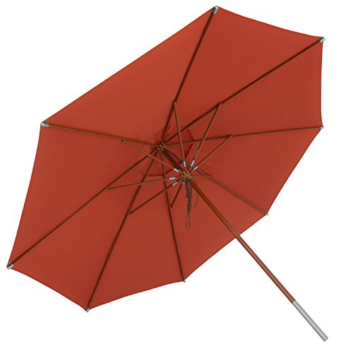 anndora® Sonnenschirm Marktschirm Gastronomie ø 4 m rund wasserabweisend – mit Winddach Terracotta - 2