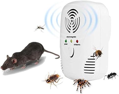 Pro Ultrasonic Pest Repellent Spider Rat Mouse repeller Chemical Free +Booklet +Glowing-Lights, UK Plug Home House Mouse Repeller Safe Humans and Pets Plugin Electronic Indoor Sonic Control Mice Rodents Insect For Cockroaches, Mosquito, Fly Spiders Rats Insects Bugs