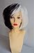 Cool2day Black and white mixed section popular wigs short straight cosplay wig women and men Synthetic wigs
