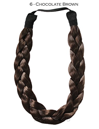 CHUNKY PLAIT HIGH QUALITY PLAITED THICK HEADBAND AVAILABLE IN 14 NATURAL COLOURS (6 (Choclate Brown))