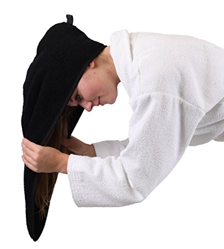 Betz Turban Handtücher Haarturban Kopftuch 100% Baumwolle Frottier Farbe: schwarz - 2