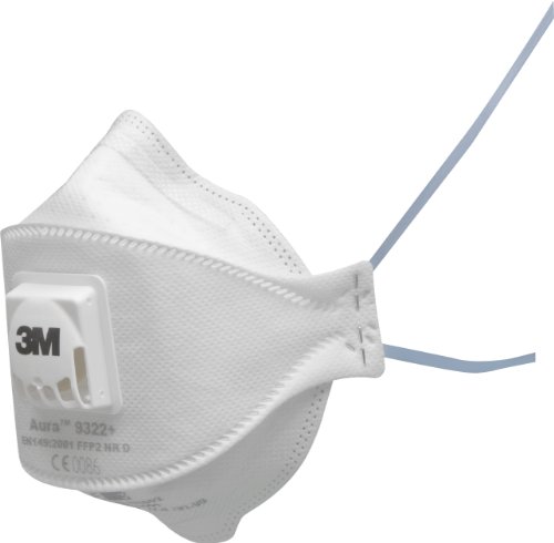 3 M Aura 9322 SV Respirator Masks Pack of 5 FFP2 NR D