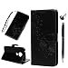 Produktbild MOTO G6 Play Handyhülle MOTO E5 Handy Hülle Löwenzahn Muster Leder Tasche Flipcase Cover Schutzhülle Silikon Handytasche Skin Ständer Klapphülle Schale Bumper Magnetverschluss Brieftasche-Schwarz