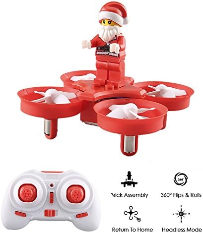 Mini RC drone for kids- JJRC H67 2.4GHz Headless Mode & One Key Return Mini RC Santa Claus RC Quadcopter With Christmas Music and LED light-CREATION (red)