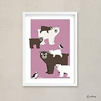 Poster BÄREN & PINGUIN Tierposter Illustration Plakat Kinderzimmer Design