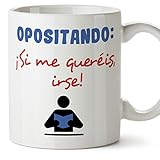 LA DEFENSA DEL OPOSITOR: ¡Deja estudiar al futuro funcionario! Si alguien está pensando en molestar en la biblioteca... seguro que con el mensaje de esta divertida taza se lo piensa dos veces. Más concentración... ¡mayor facilidad para sacarse la oposición!
