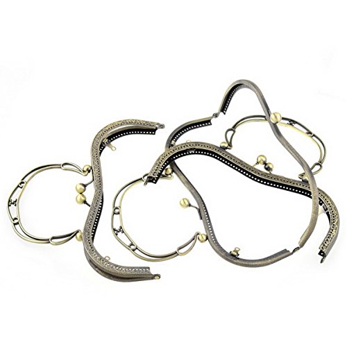 HOUSWEETY 1 Bronzefarben Taschenrahmen Taschenbuegel Verschluss Griff 20x16cm - 3