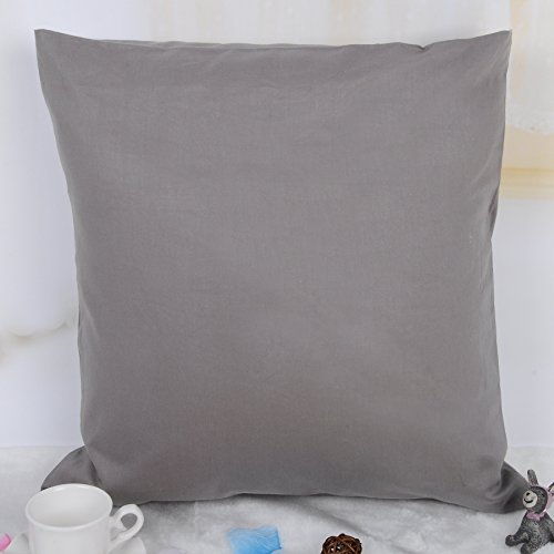 WOLTU KB5118gr , Kissenbezug Kissenhülle 100% Baumwolle , Sofakissen Dekokissen Bezug , Kopfkissen Hülle Bezüge , 50×50 cm , (Dunkel) Grau - 7