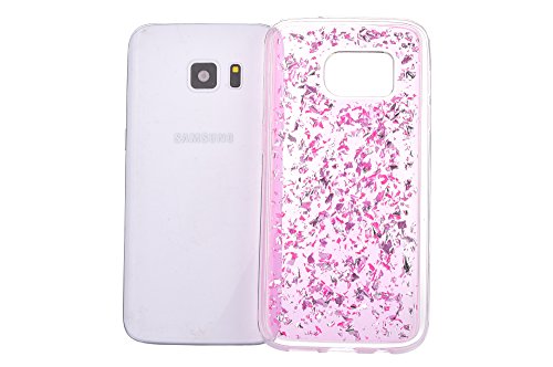 Galaxy S6 Handytasche,Glitzer Hülle für Samsung Galaxy S6,Leeook Hülle TPU Case Schutzhülle Silikon Crystal Kirstall Clear Case Durchsichtig Rosa Glitzer Malerei Muster Transparent Silikon Schutzhülle Hülle Cover Abdeckung Etui TPU Bumper Schale für Samsung Galaxy S6 + 1 x Schwarz Eingabestift-Pink Glitzer - 2