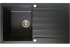 Essebagno Sierra évier 1 cuve 1 égouttoir en résine noir