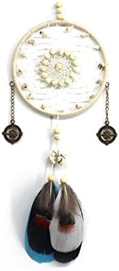 CHINA UK 1PC Feather Dream Catcher DIY Decor Housing Ornaments Kids Gift (black white)