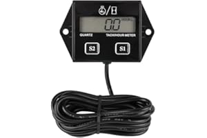 HonorMeet Digitaler induktiver Betriebsstundenzähler, Erinnerung an Wartungsintervalle, austauschbare Batterie für Gartentraktor, Generator, Benzin, Kompressor, Motorrad, ATV, Schneefräse