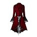 Produktbild Damen Steampunk Gothic Long Coat,Dasongff Frack Mantel Retro Jacke Barock Punk Kleidung Vintage Viktorianischen Langer Cosplay Kostüm Smoking Uniform (M, Aa Rot)