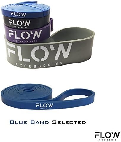 Resistance Bands By Flow Pull Ups Assist Bands for Powerlifting and Yoga Premium From Strong Durable Latex Workout Stretch Exercise Loop Crossfit Bands For Both Women And Men (Travel)