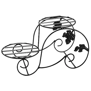 Kraft Seeds Premium Pot Stand for 2 Pots with Strong Metal Holds up to 20-25 kg Weight High- and Low-Level Designer Stand Suitable for Home, Office and Terrace Garden Decor