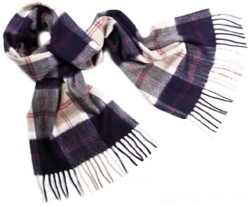 Pure Cashmere Tartan Scarf, Navy Bannock Bane