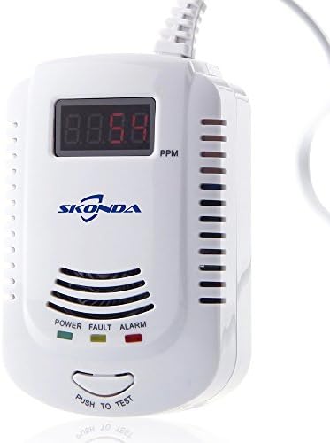 SKONDA Home Combustible Gas Detector with LCD Display Voice Prompt Natural Gas Leak Alarm