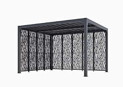 Habrita Pergola bioclimatique de 10,80 m2 équipée Panneaux moucharabieh sur Deux Faces