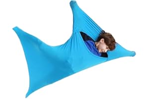 ZYUBOESO Special Supplies Sensory Body Sock Full Body Wrap to Relieve Stress Stretchy Breathable Cozy Sack for Children with Processing Disorderthe (Color : Sky blue, Size : L/Large)