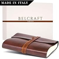 Tivoli Diario/Taccuino in Pelle riciclata, Realizzato a mano da Artigiani Toscani, Include Scatola Regalo, A5 (15x21 cm) Marrone