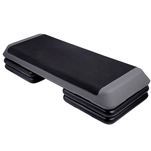 IUNNDS 109,2 cm Verstellbar Fitnesscenter Schritt Plattform für Sport & Fitness (schwarz & grau) - 2