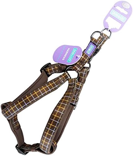 D&C Autumn Check Neoprene Padded Dog Harness, Choose Size, (Small Harness)
