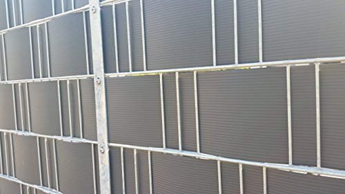 Sichtschutz Windschutz Hart PVC Streifen Zaun Blende zum Einflechten Sichtschutzstreifen anthrazit dunkelgrau Doppelstabmatten Zaun Zäune Stahlgitterzäune Sichtschutz Streifen - 5