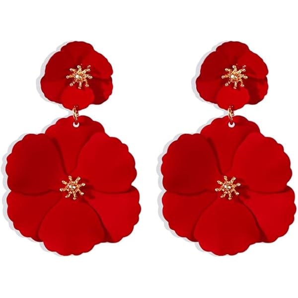 7 Paar Blumen Ohrringe Für Frauen - Bunte Harz Ohrstecker Für Sommer & Hochzeiten