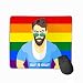 Produktbild Rectangle Non-Slip Rubber Mousepad 11.81 X 9.84 Inch Gays Couple Handsome Boy Inscription Gay ok Bread Hipster Guy Rainbow Pride Flag Behind