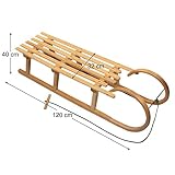 Babys-Dreams Hörnerrodel 120cm & Zugleine Schlitten Holzschlitten Kinderschlitten NEU - 7