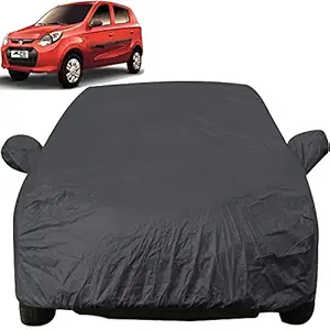 Autofact Car Body Cover with Mirror Pockets Compatible for Maruti Alto 800 (Triple Stitched , Bottom Fully Elastic , Black Color)