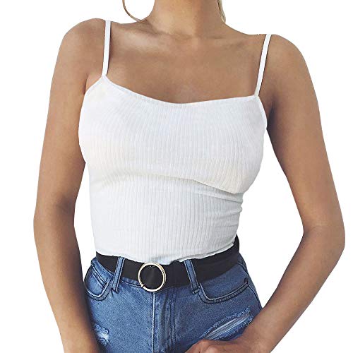 Lazzboy Cami Vest Womens Crop Tops Sleeveless Tank Straps Shirt Size 6-12 Sexy Ladies Party Blouse,Seven Colour