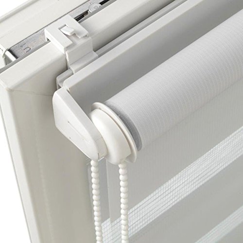 Yoursol Klemmfix/Easyfix Doppelrollo/Duo Rollo ohne Bohren, zur Montage auf dem Fensterrahmen, 80x150cm, weiss - 3