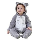 Enfant Combinaison Bébé Grenouillère avec Capuche Unisexe Pyjama Barboteuses Salopette Rompers One Piece (Totoro,66cm)
