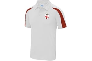 SUPER LEMON England Supporters Embroidered Unisex Polo Great for Supporting England During Football Cricket Rugby Great for Any Birthday Present Secret Santa Present