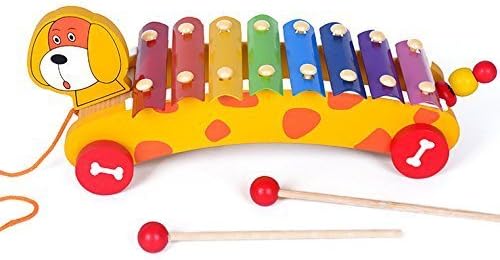 Cutty Wooden Kids Toys Piano Xylophone,Glockenspiel Musical Toy for Toddler - Dog Trailer