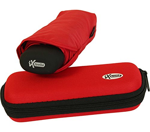 iX-brella - Paraguas con Estuche (tamaño Mini, Ligero), Color Rojo