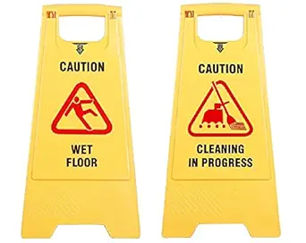 TARGET HYGIENE Plastic Caution Standing Board (Combo Of 2 Pcs Sign Board,Wet Floor And Cleaning in Progress Sign Board)