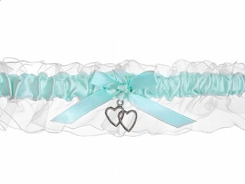Strumpfband Satin hellblau für die Braut - Hochzeit