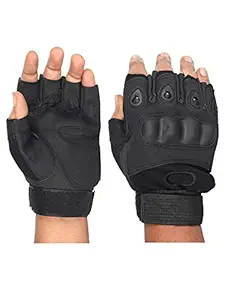 Aadishwar Creations Nylon Tactical Half Finger Gloves for Sports, Hard Knuckle,Hiking,Cyclling,Travelling,Camping,Outdoor,Boxing, Motorcycle Riding, Arm Shooting Gym Gloves