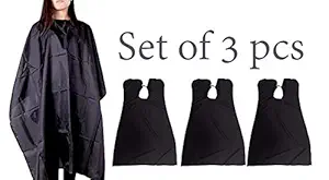 Baal Set Of 3 Pcs Waterproof Hair Cutting Sheet Apron For Hairdressing For Saloon And Parlor In Black Color 45 Gram Pack Of 1