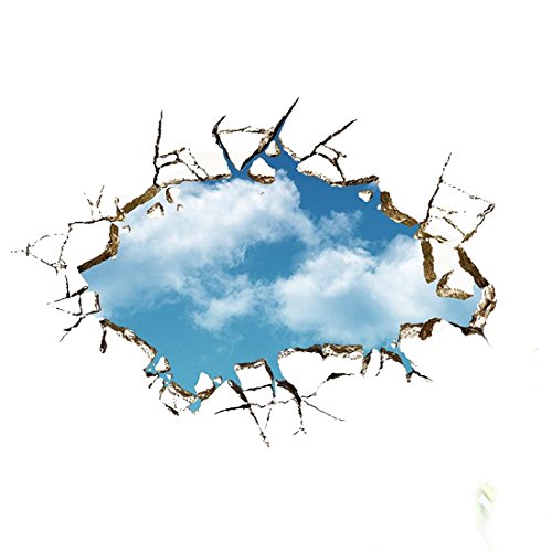 Netter blauer Himmel weiße Wolken Schlafzimmer Wohnzimmer Wand Aufkleber abnehmbare, wasserdichte Aufkleber Hauptdekor