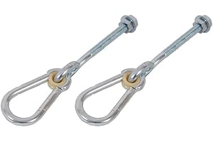 ChildWood Play 2 Swing Hooks Heavy Duty M10 Swing Hanger Bolts with Carabiner Clips to Hang Swing Accessories or Swing Seats from a Climbing Frame or Swing Frame Pack of Two