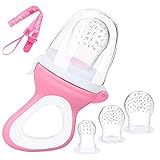 🍓 【Gesunde Ernährung】Fruchtsauger silikon sind die beste Wahl für Säuglinge und Kleinkinder,um Obst, Gemüse, Brei und erstmalige Ergänzungsnahrung sicher zu füttern. Es befriedigt auch die Ernährungsbedürfnisse des Babys nach Gemüse und Obst, während es die Kaufähigkeit des Babys ausübt