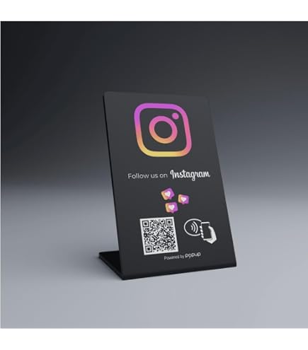 Meraviglia Espositore da banco per recensioni NFC+QR Code | Compatibile con IOS e Android (Nero Meraviglia Espositore da banco per recensioni NFC+QR Code | Compatibile con IOS e Android (Nero