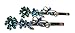Pair of Ladies Vintage Flower Crystal Diamante Hair Grips Turquoise