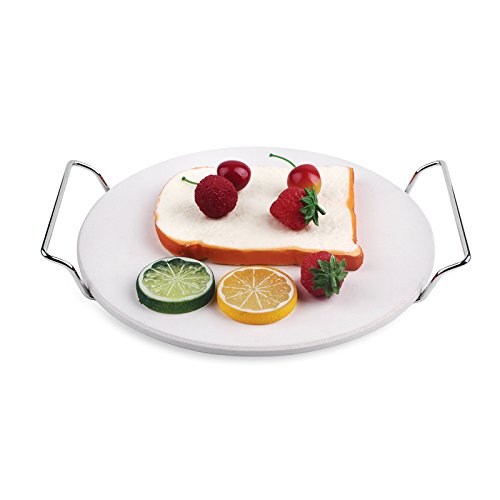 Pizzastein Ø 25,4 cm Cordierit mit Metalgestell für Gas Kohle Grills - 4