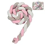 【Geflochtene Krippe Stoßstange】 Vermeidung Ihres Babys Kopf, Beine oder Hände stoßen an die Krippe, halten Sie Ihr Baby in Sicherheit. Solch eine schöne Babyzimmerdekoration. Auf der anderen Seite ist es auch ein wunderbares Babyspielzeug, Sofakissen für Ihr Sofa, Bett oder Auto.