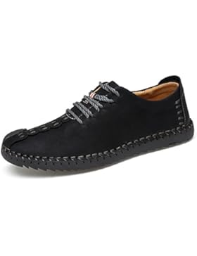 Laiwodun Männer Casual Flat Schuhe Handgefertigte Retro britischen Stil schnüren sich Leder Oxford Schuh Loafers